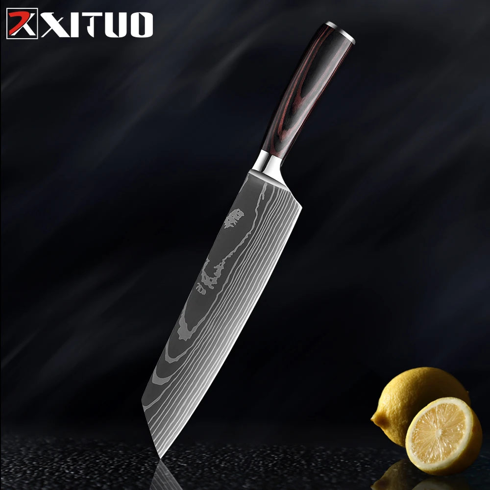 XITUO Kitchen Chef Knives Set High Carbon Stainless Steel Sharp Boning Steak Knife Slicing Santoku Chef knife Cooking Tool