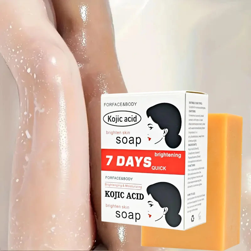 Kojic Acid Soap Whitening Soap- Facial Cleansing Remove Black Face Kojic Bleaching Acid Glycerin with Vitamin C Deep Cleaning