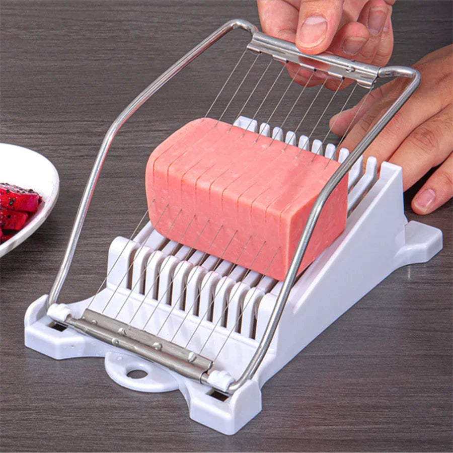 Luncheon Meat Slicer Stainless Steel Boiled Egg Fruit Soft Cheese Slicer Fruit Vegetable Slicer Tomato Banana Egg Cutter Slicers