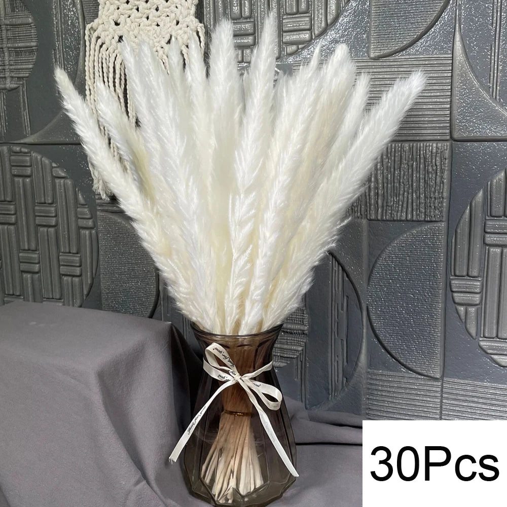 Natural Pampas Dried Flowers Bouquet for Boho Home Vase Decor Bunny Rabbit Tails Grass Artifical Flower Wedding Party Decoration