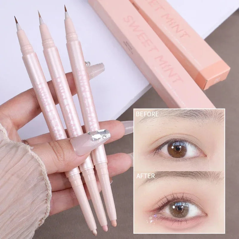 Mulitfuntional Double Ended Lying Silkworm Pencil Highlighter Makeup Pen Nude Liquid Contour Liner Eye Brightener Make Up Stick