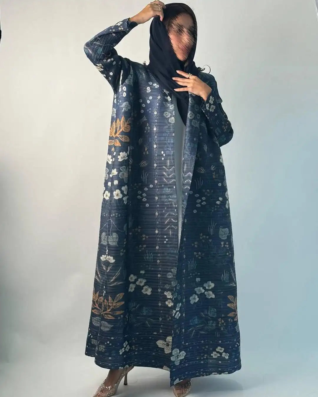 KAF Women Fashion Abaya Vintage Printed Cardigan Design Loose Large Size Elegant Female Luxury Robe Spring Autumn Model