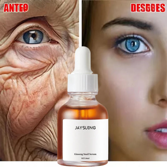 Ginseng Snail Serum Anti Wrinkle Aging Eye Face Lift Tightening Moisturising Smooth Fine Lines Brighten Korean Cosmetics 30ML