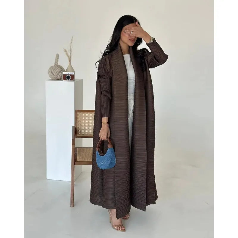 KAF Women Fashion Abaya Vintage Printed Cardigan Design Loose Large Size Elegant Female Luxury Robe Spring Autumn Model