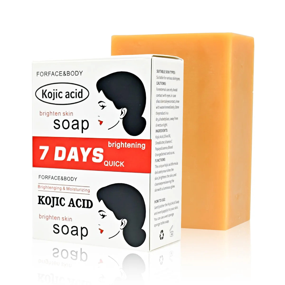 Kojic Acid Soap Whitening Soap- Facial Cleansing Remove Black Face Kojic Bleaching Acid Glycerin with Vitamin C Deep Cleaning