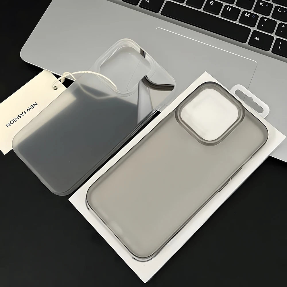 Translucent Clear Phone Case For iPhone 16 Pro Max 15 14 Plus 12 Mini 13 Ultra Thin Matte Black Soft Shockproof Skin Back Cover