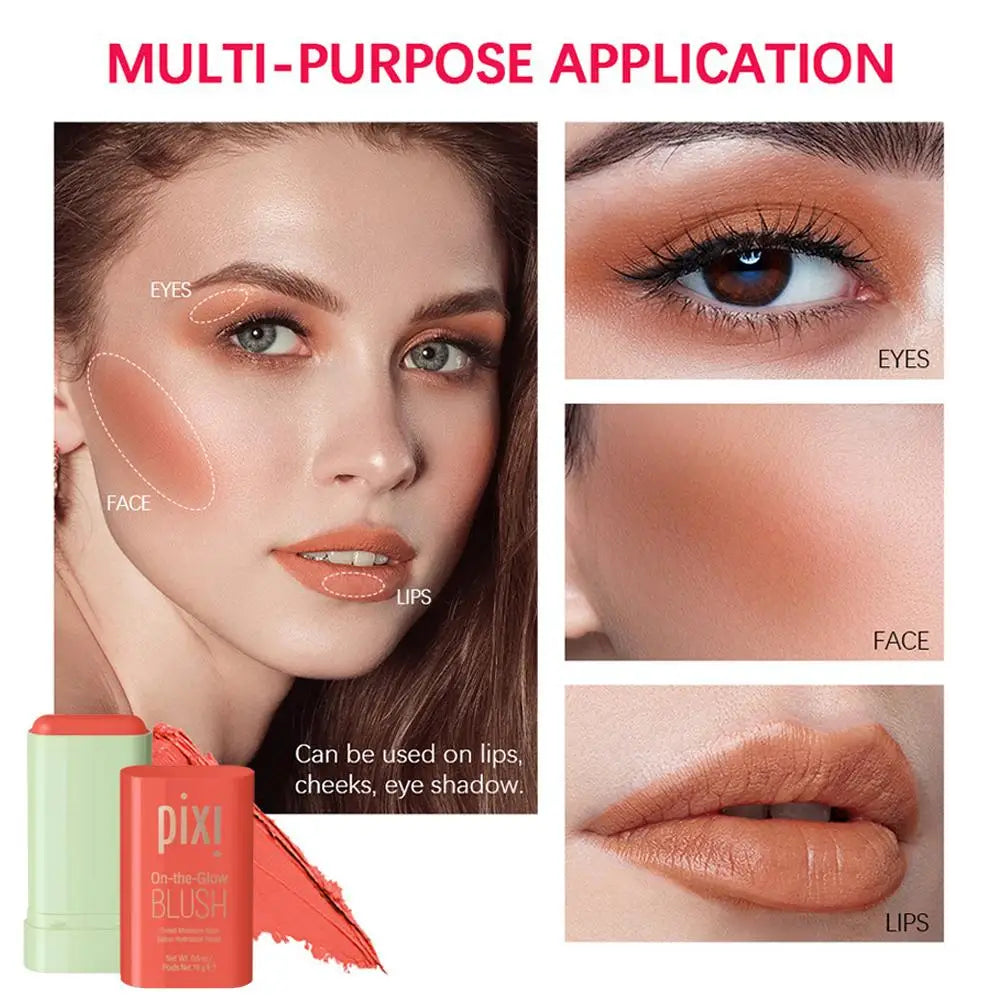 Pixi Blush Stick 3 In 1 Easy Color Rouge Blusher Cream Cheek Eye Lip Tinted Waterproof Mositure Face Contouring Shadow Blusher