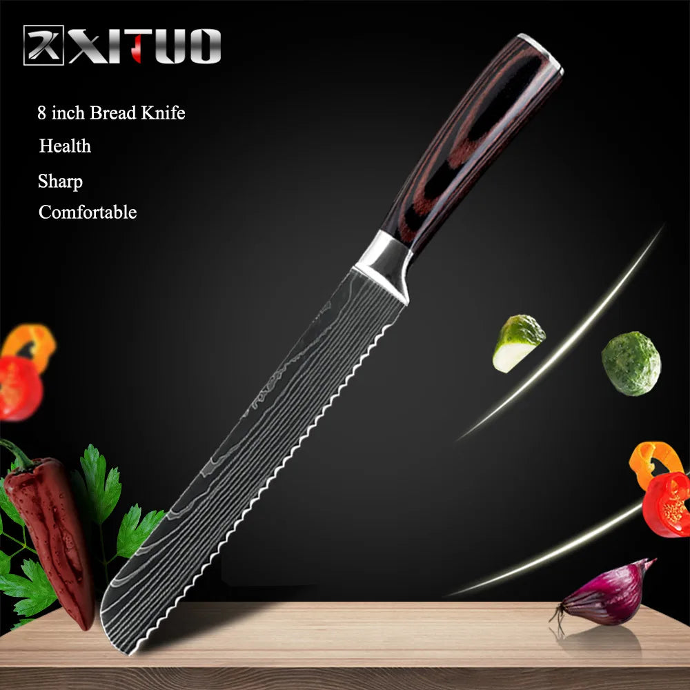 XITUO Kitchen Chef Knives Set High Carbon Stainless Steel Sharp Boning Steak Knife Slicing Santoku Chef knife Cooking Tool