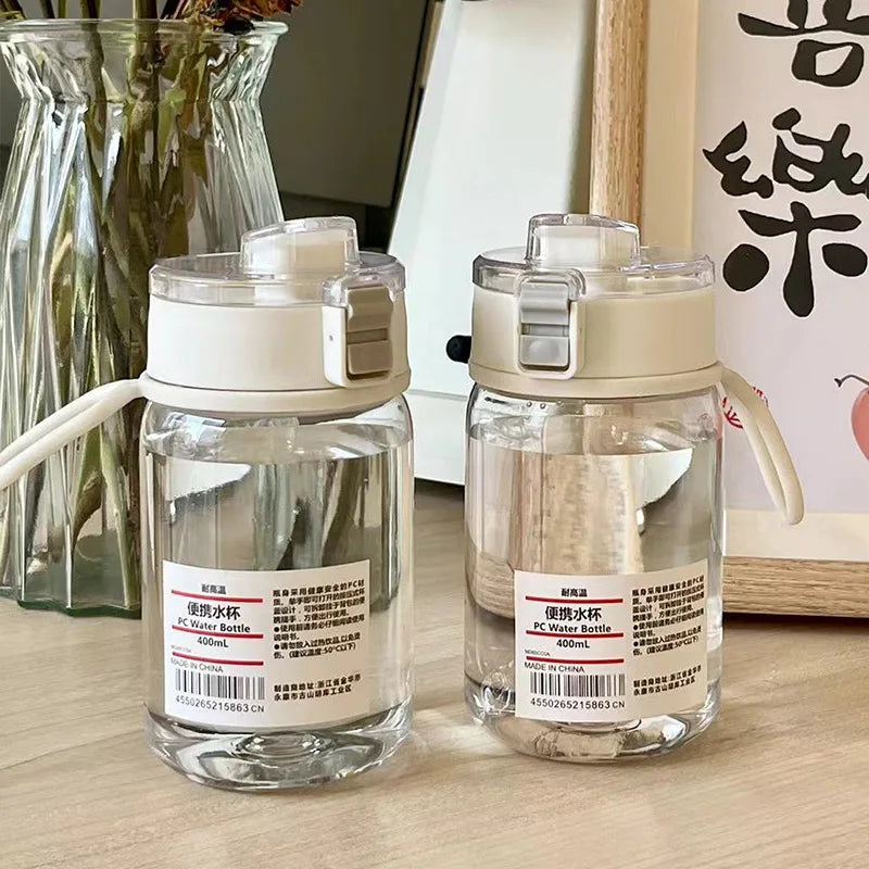 550/800ml Water Bottle With Time Scale Portable Transparent Kawaii Water Bottle Sports Water Cup  Plastic Handy Cup