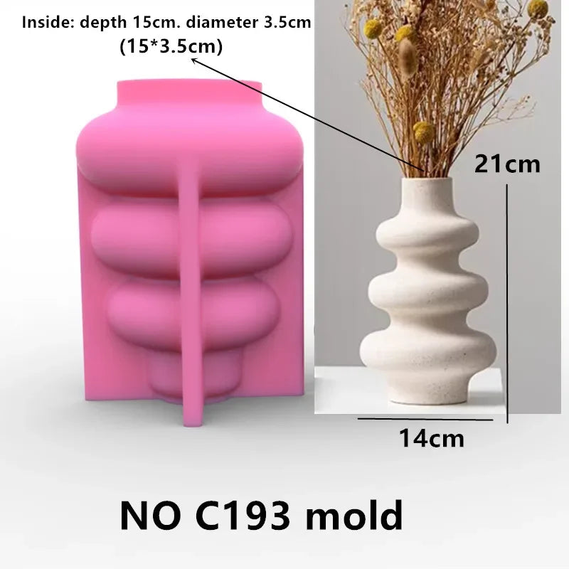 DIY 14-24cm large middle small circular vase resin silicone mold donut vase concrete cement mold gypsum silicone mold home decor