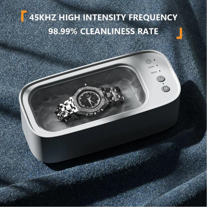 Xiaomi Ultrasonic Glasses Cleaning 45KHZ Ultrasound Jewelry Cleaner Machine High Frequency Ultrasonic Clean Timing For Jewelry