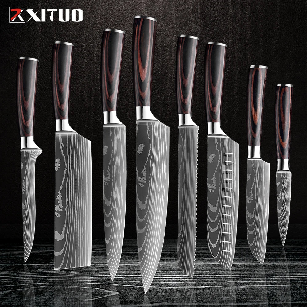 XITUO Kitchen Chef Knives Set High Carbon Stainless Steel Sharp Boning Steak Knife Slicing Santoku Chef knife Cooking Tool