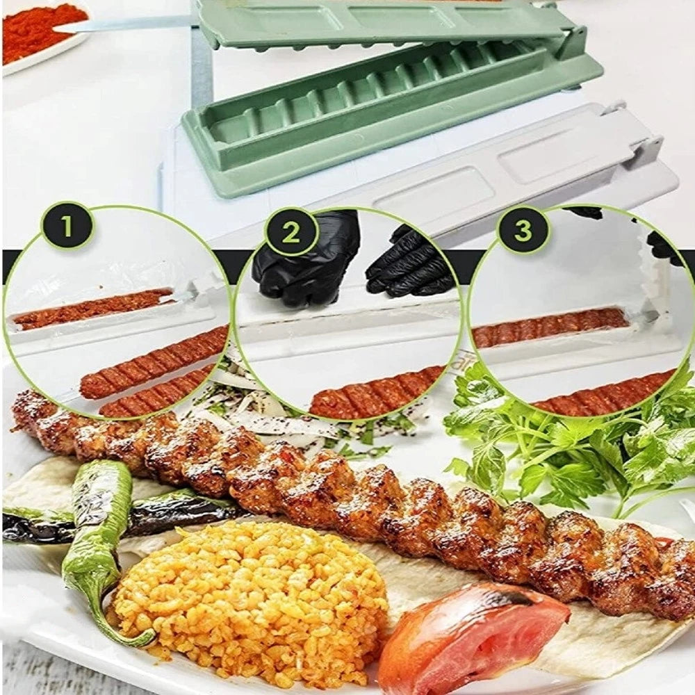 Kebab Maker BBQ Meat Skewer Machine Reusable For Kebab Press Maker Barbecue Preparation For kitchen Grill Assesories BBQ Tools