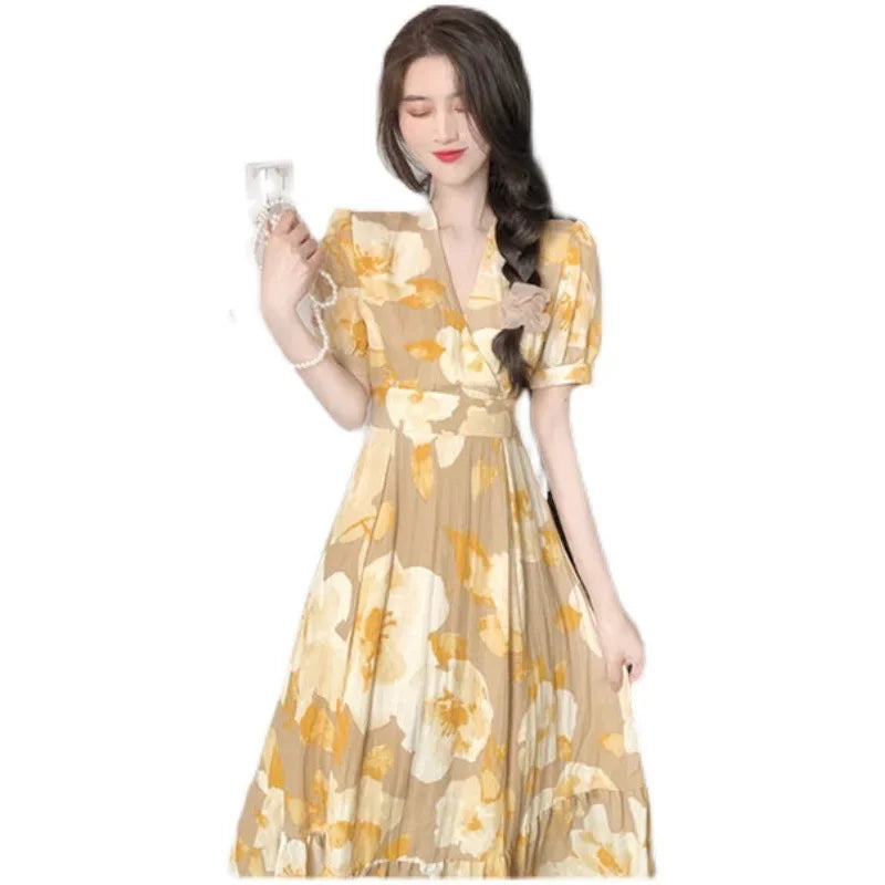 2022 Summer New Long Dress Sweet Fragrant Cute Ankle Length Fairy Tale Woodland Style Women's Dress Salt And Sweet Compatible