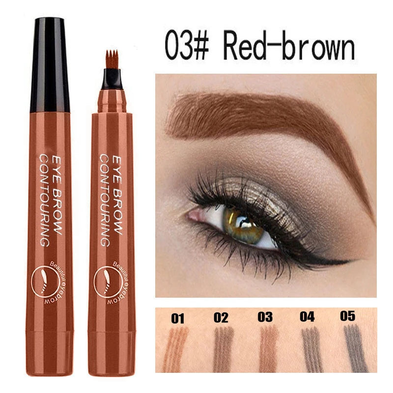 Eyebrows Pen Eyebrow Tattoo Waterproof Liquid Black Eye Brow Makeup Pencil Microblading